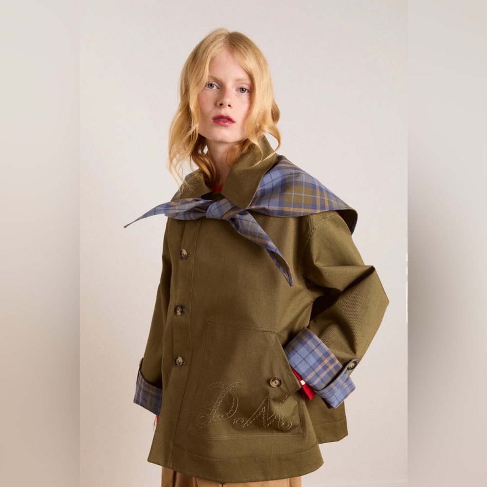 Damson Madder Reversible Jerry Crop Trench Coat